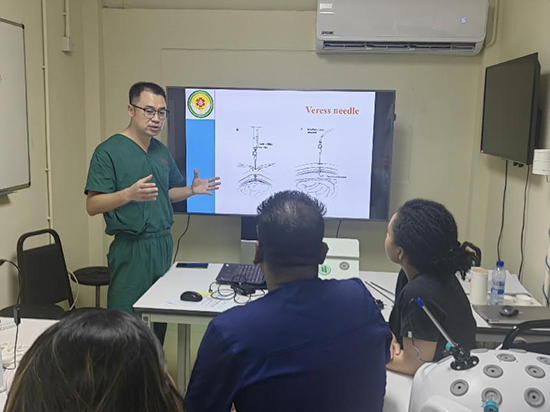 培訓(xùn)現(xiàn)場。第18期援圭亞那醫(yī)療隊(duì)供圖