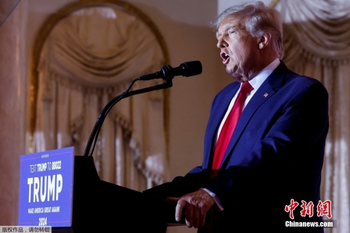 當?shù)貢r間2022年11月15日，美國前總統(tǒng)特朗普在佛羅里達州海湖莊園發(fā)表演講，正式宣布將參加2024年美國總統(tǒng)大選。據(jù)美媒報道，特朗普已正式提交文件加入2024年總統(tǒng)競選。這是特朗普第三次發(fā)起美國總統(tǒng)競選活動。