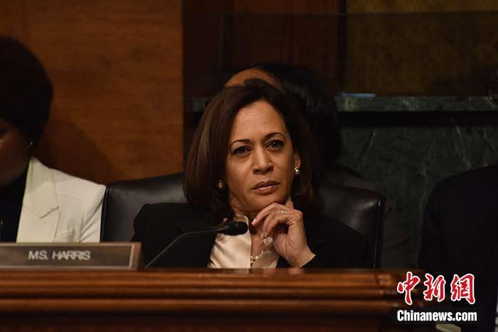 當(dāng)?shù)貢r(shí)間8月11日，美國(guó)前副總統(tǒng)、已經(jīng)鎖定民主黨總統(tǒng)候選人提名的拜登選定聯(lián)邦參議員卡瑪拉·哈里斯為其競(jìng)選搭檔、民主黨副總統(tǒng)候選人。哈里斯成為美國(guó)歷史上首位被提名為副總統(tǒng)候選人的非裔女性。圖為哈里斯此前出席國(guó)會(huì)聽證會(huì)(資料圖)。<a target='_blank' href='/'><p  align=