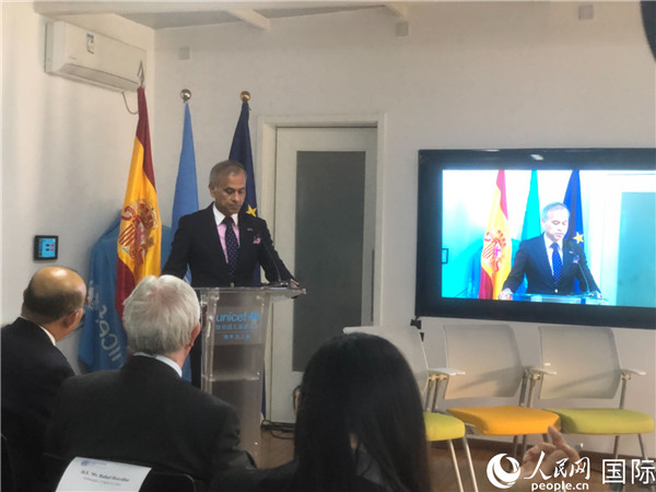 聯(lián)合國駐華協(xié)調(diào)員常啟德在研討會(huì)上致辭。 人民網(wǎng)記者 趙健攝