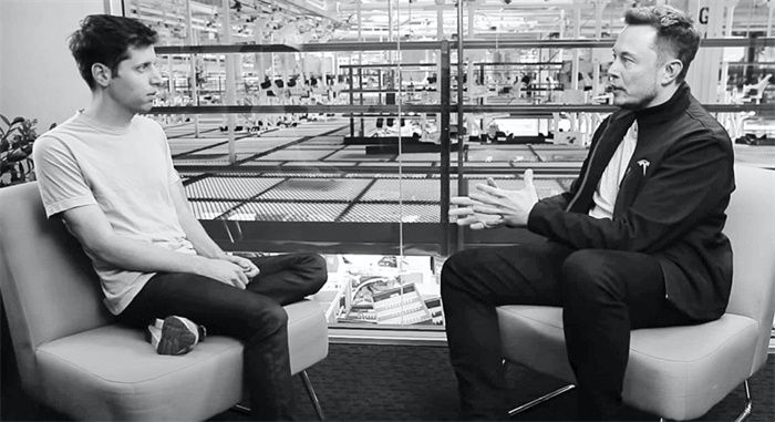 奧特曼與馬斯克的對(duì)談。圖源：視頻截圖