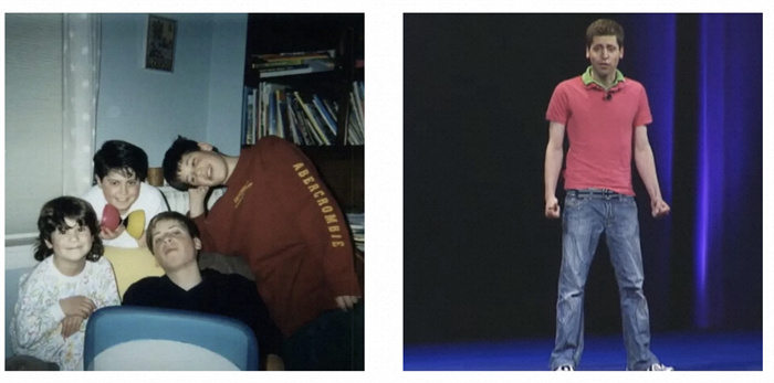 左為童年奧特曼與兄弟姐妹的合影。右為23歲時(shí)的奧特曼。圖源：Youtube