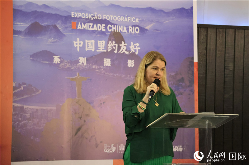 巴西中國創(chuàng)新經(jīng)濟(jì)研究院主席克勞迪婭·亞努齊在活動中致辭。人民網(wǎng)記者 時元皓攝