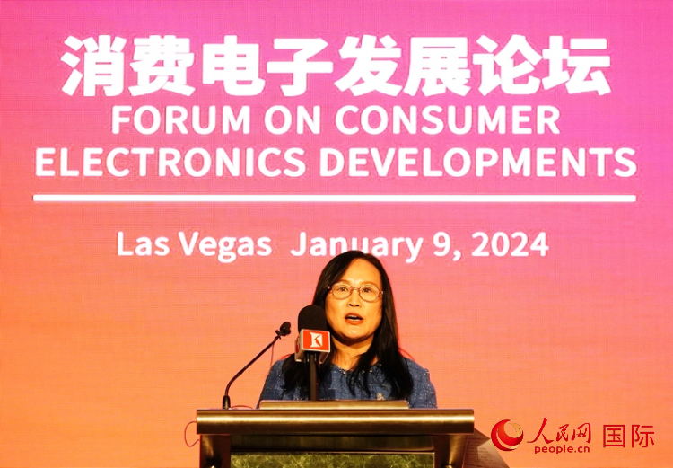 中國(guó)機(jī)電產(chǎn)品進(jìn)出口商會(huì)副會(huì)長(zhǎng)劉春致辭。人民網(wǎng)記者 鄧圩攝