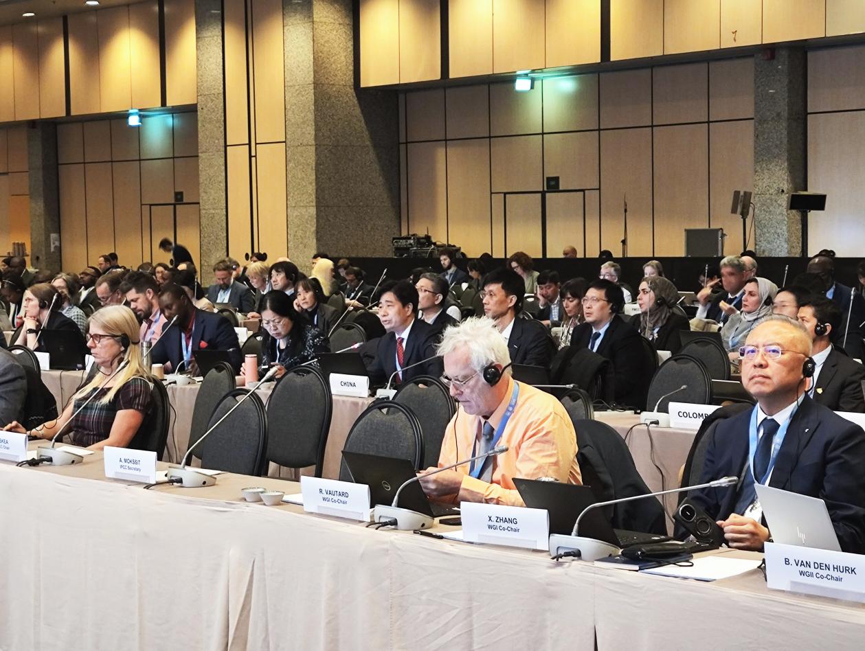 聯(lián)合國政府間氣候變化專門委員會(huì)（IPCC）第60次全會(huì)現(xiàn)場(chǎng)。中國氣象局供圖