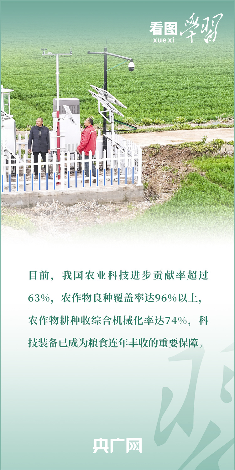 看圖學(xué)習(xí)丨推廣良田、良種、良法、良機 給農(nóng)業(yè)現(xiàn)代化插上科技的翅膀