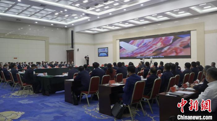 圖為部省共同打造青海綠色有機農(nóng)畜產(chǎn)品輸出地推進會議現(xiàn)場?！±罱瓕?攝