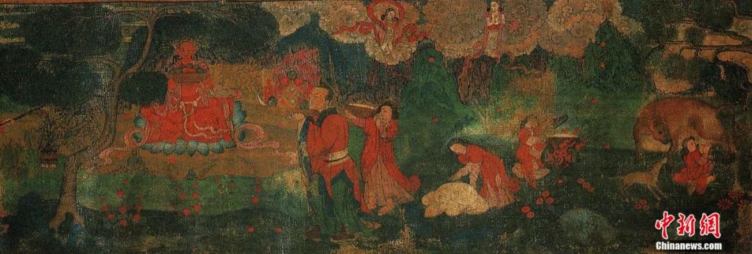 14世紀唐卡卷軸畫《女神》局部。<a target='_blank' href='/'><p  align=