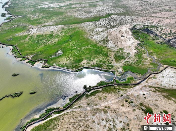 圖為航拍都蘭湖國(guó)家濕地公園?！∑钤鲚?攝