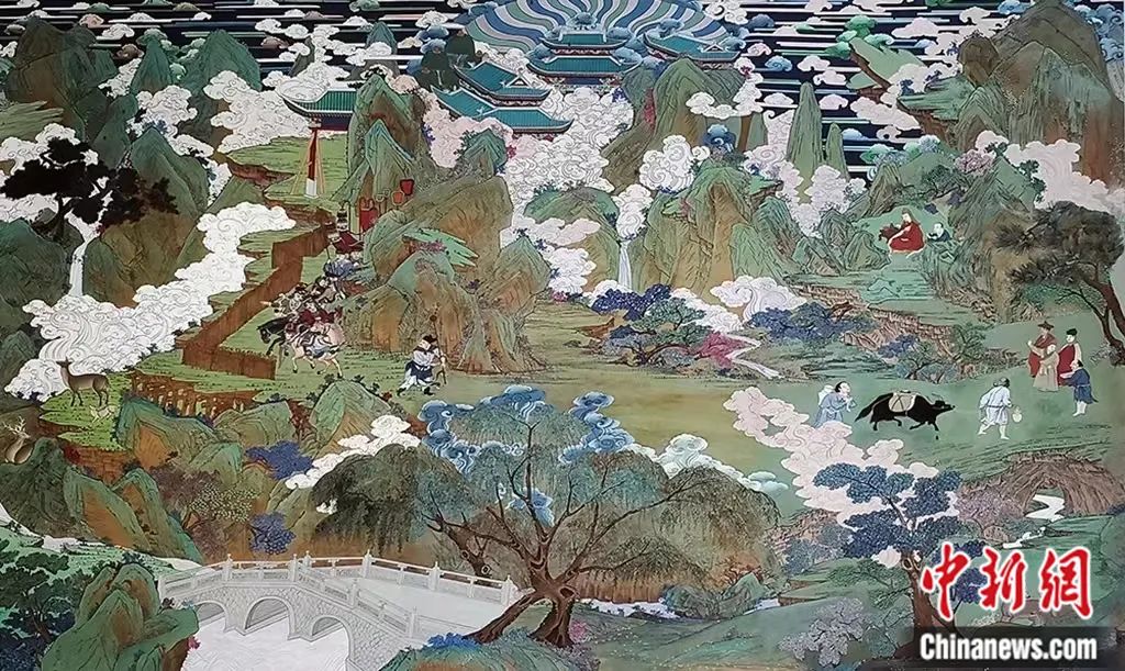 臨摹、補繪的青海瞿曇寺壁畫。受訪者 供圖