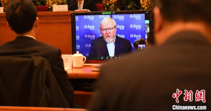 圖為外國專家通過線上進行分享交流。　趙朗 攝