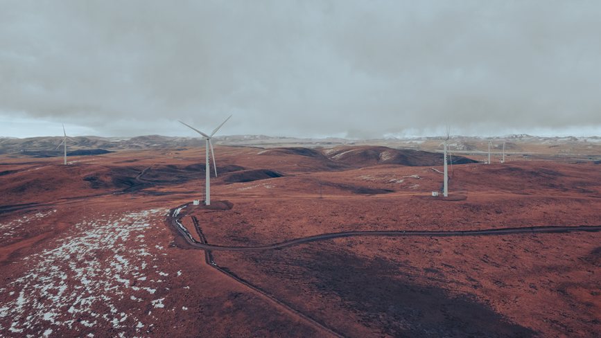 西藏自治區(qū)那曲市色尼區(qū)100兆瓦風(fēng)電。趙清鵬攝